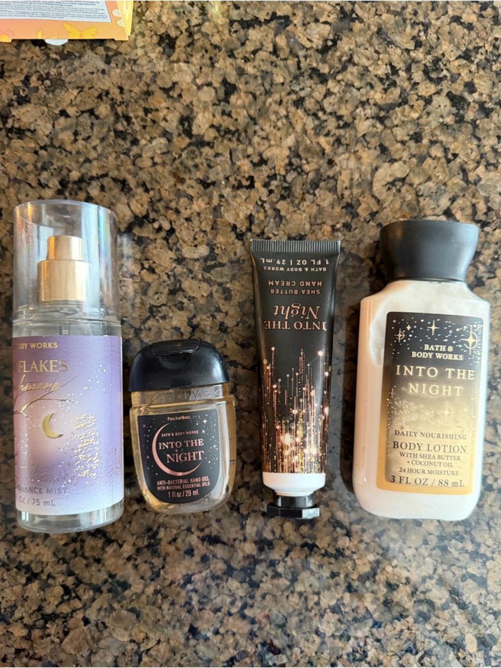 Bath & Body Works Into The Night 3pc Set and Snowflakes mist new TSA APPROVED